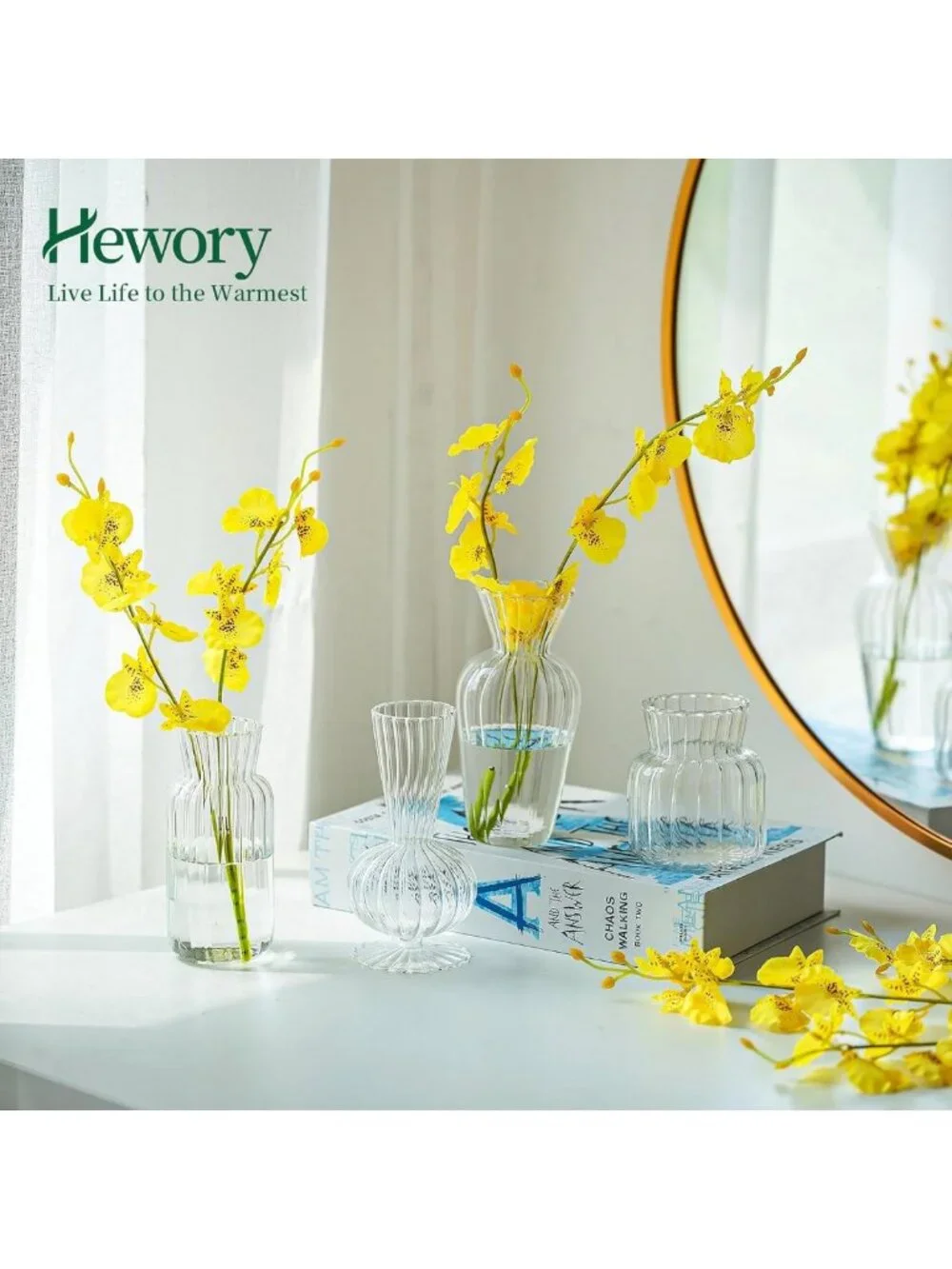 Set of 16 Mini Clear Glass Bud Vases for Wedding & Home Decor, Cute Centerpieces